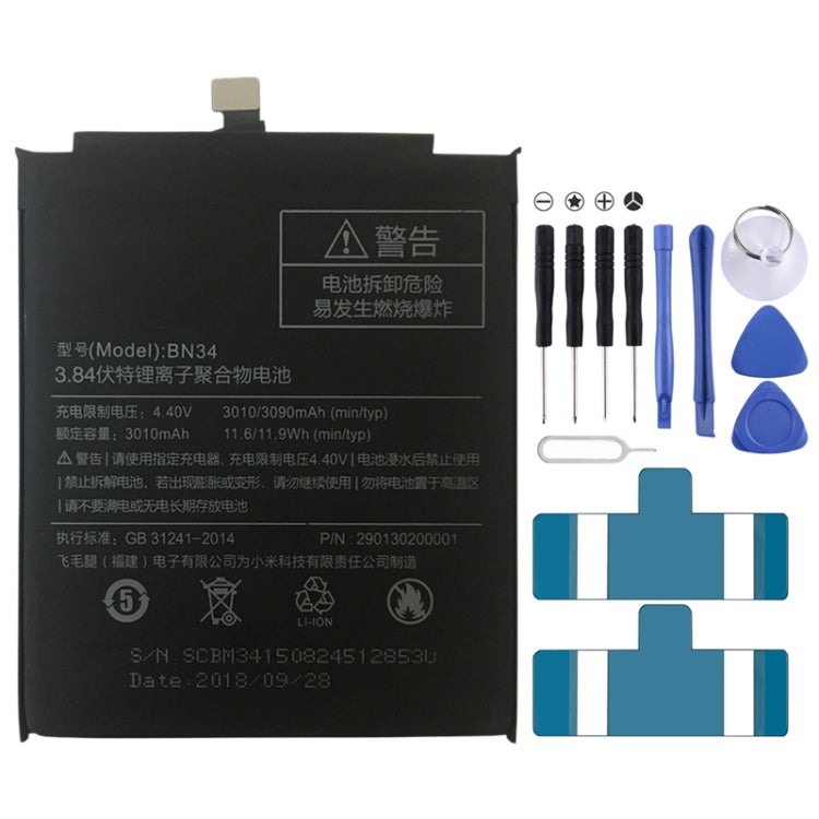 Batterie Li-polymère BN34 3010mAh pour Xiaomi Redmi 5A