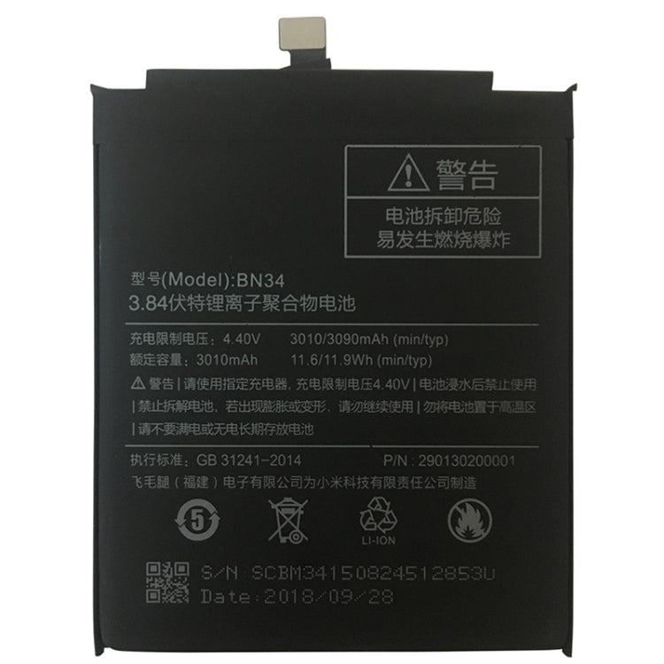 Batterie Li-polymère BN34 3010mAh pour Xiaomi Redmi 5A