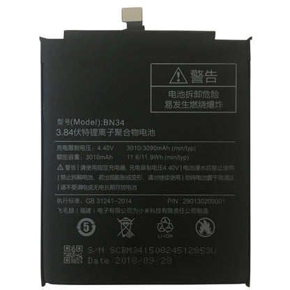 Batterie Li-polymère BN34 3010mAh pour Xiaomi Redmi 5A