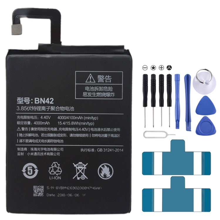 BN42 4000mAh pour batterie Li-Polymère Xiaomi Redmi 4