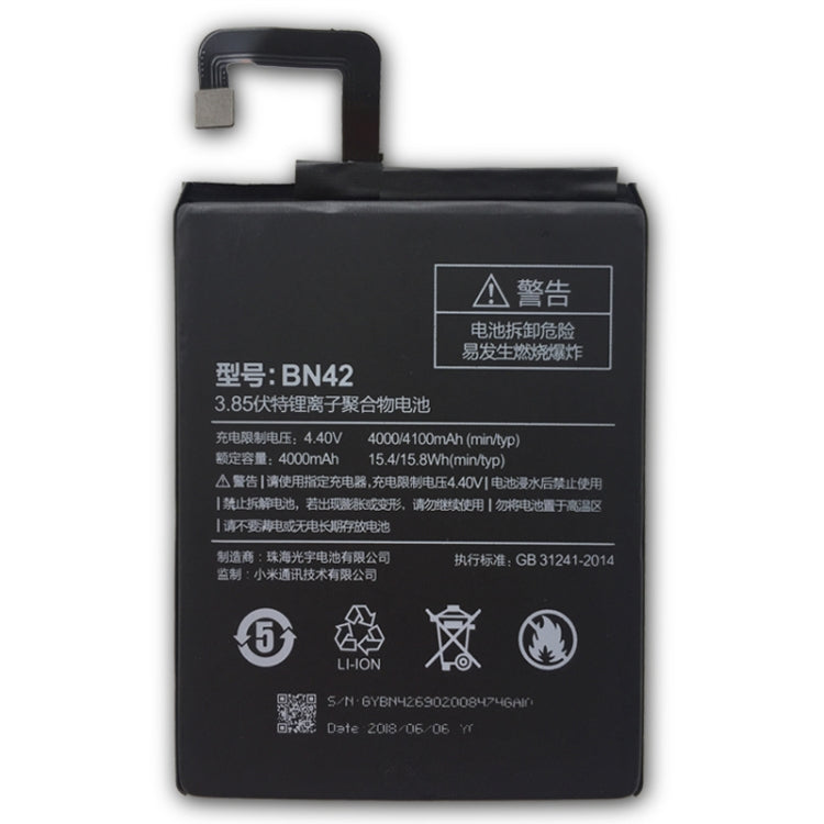 BN42 4000mAh pour batterie Li-Polymère Xiaomi Redmi 4
