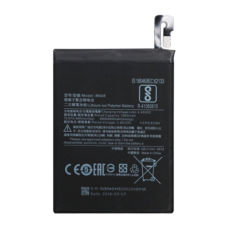 Batterie Li-polymère BN48 3900mAh pour Xiaomi Redmi Note 6 Pro