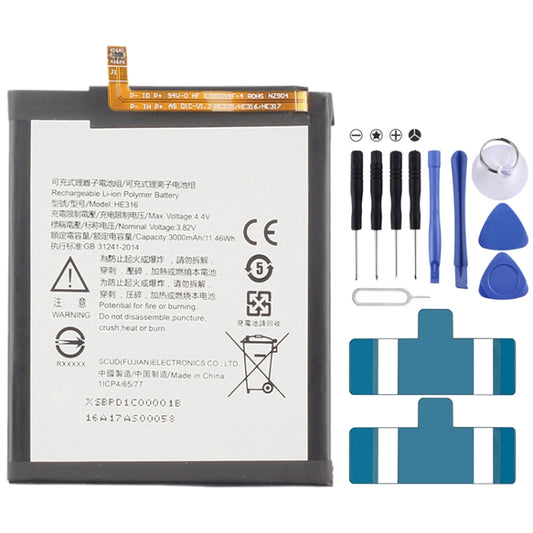 Batterie polymère Li-ion HEX16 pour Nokia 6 TA-1000 TA-1003