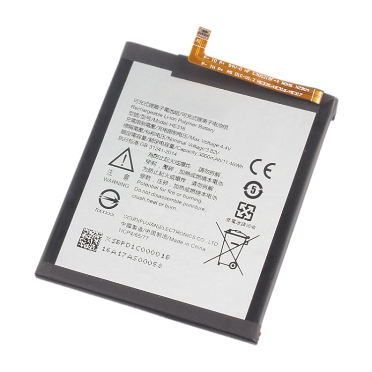 Batterie polymère Li-ion HEX16 pour Nokia 6 TA-1000 TA-1003