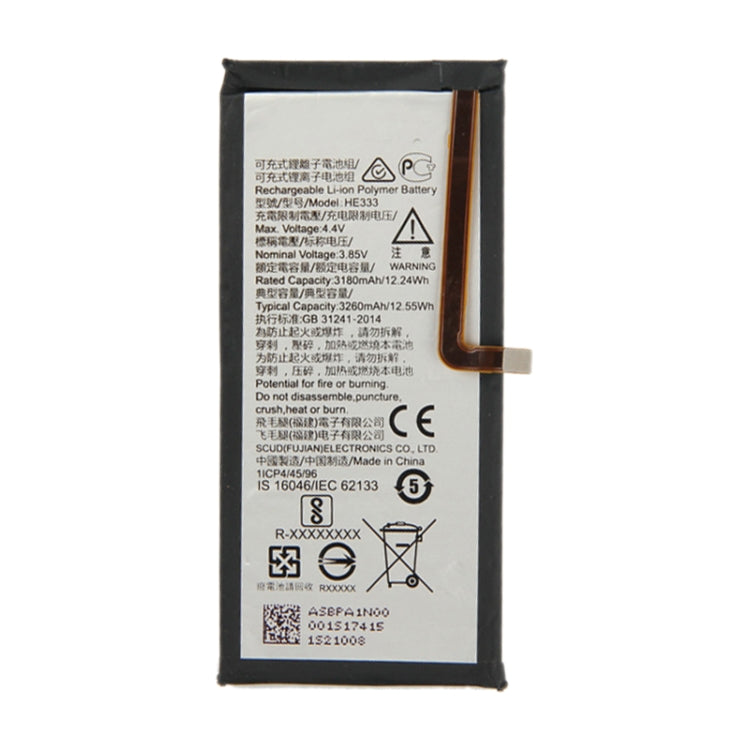 HE333 pour batterie polymère Li-ion Nokia 8 Sirocco