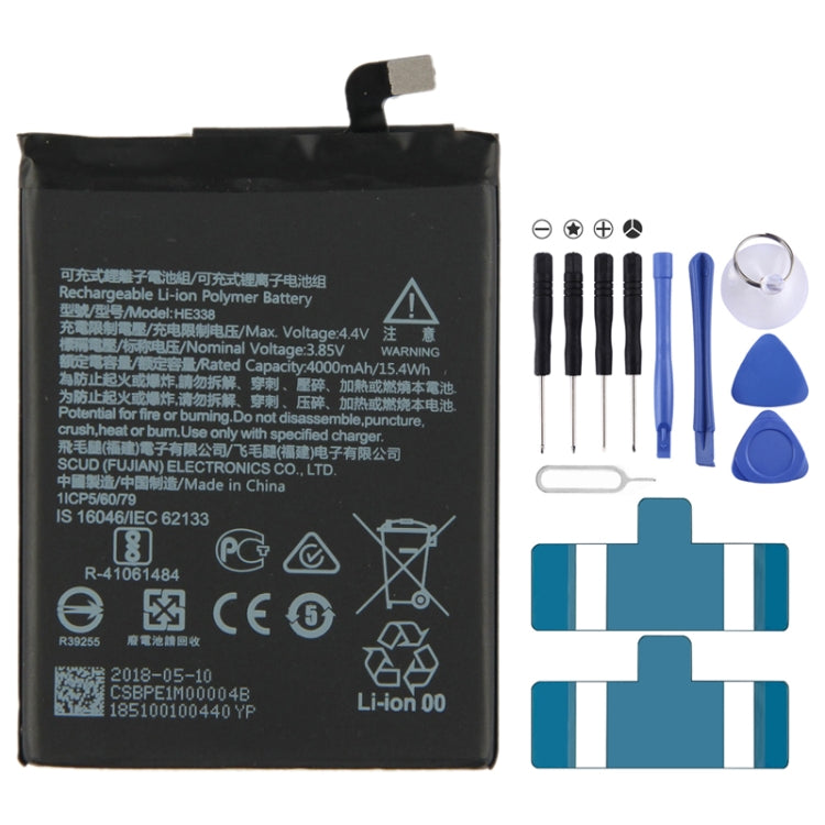 HE338 pour batterie polymère Li-ion Nokia 2 TA-1029/DS
