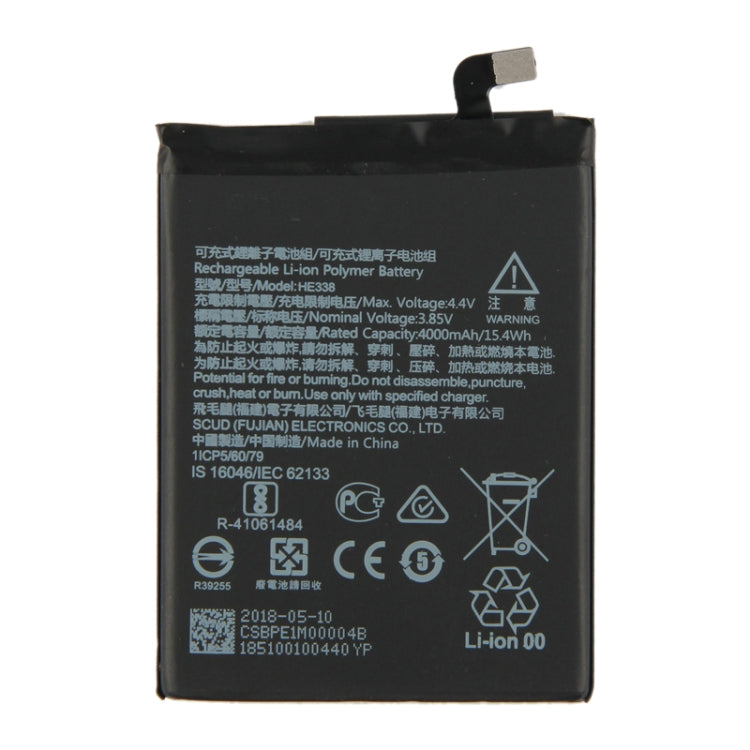 HE338 pour batterie polymère Li-ion Nokia 2 TA-1029/DS