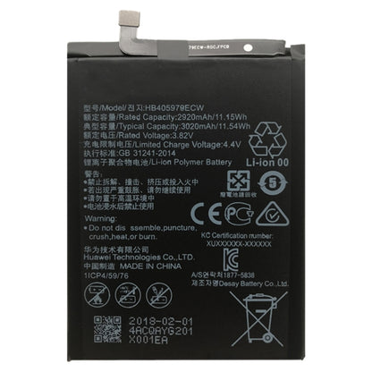 Batterie polymère Li-ion HB405979ECW pour Huawei Nova / Enjoy 6S / Honor 6C / Y5 2017 / P9 Lite