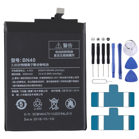 4000mAh BN40 pour batterie Li-Polymère Xiaomi Redmi 4 Prime