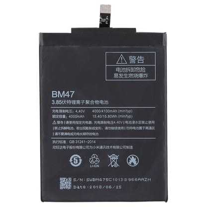 4000mAh BM47 pour batterie Li-Polymère Xiaomi Redmi 3