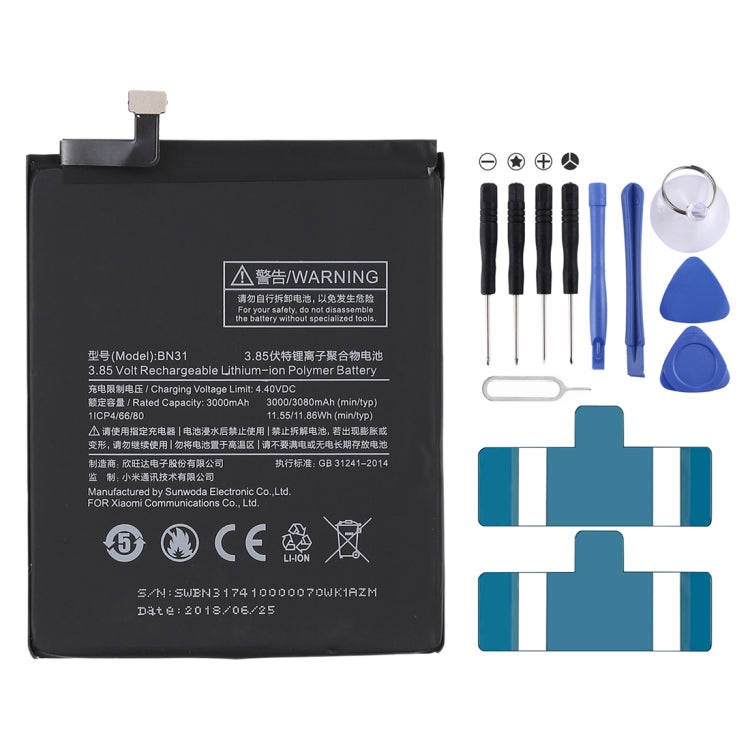 Batterie Li-Polymère 3000mAh BN31 pour Xiaomi Mi 5X / Note 5A