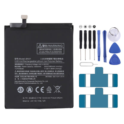 Batterie Li-Polymère 3000mAh BN31 pour Xiaomi Mi 5X / Note 5A