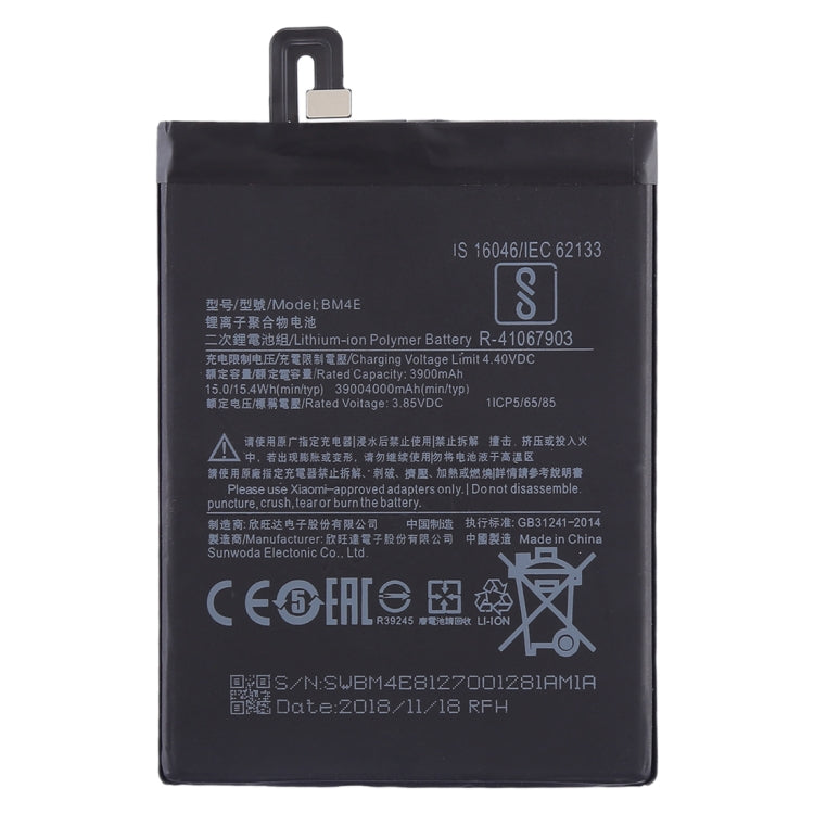 BM4E 3900mAh pour batterie Li-Polymère Xiaomi Pocophone F1