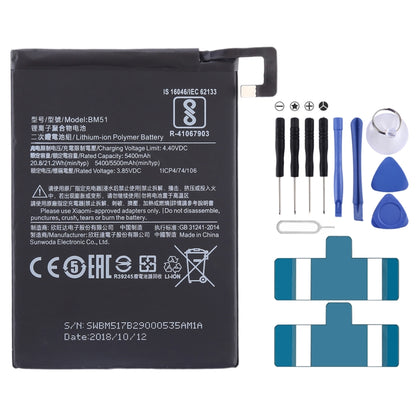 5400mAh BM51 pour batterie Li-Polymère Xiaomi Mi Max 3