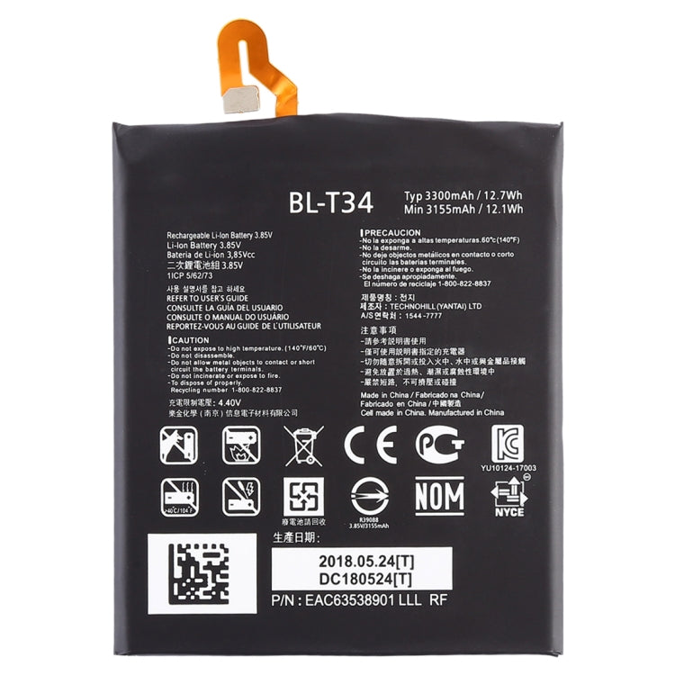 3300mAh BL-T34 pour batterie Li-Polymère LG V30