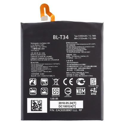 3300mAh BL-T34 pour batterie Li-Polymère LG V30