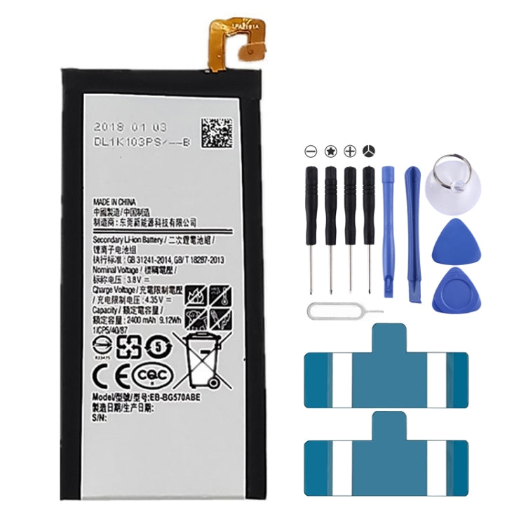 Batterie Li-ion rechargeable 2600 mAh EB-BG570ABE pour Galaxy J5 Prime, On5 (2016), G570, G570F/DS, G570Y