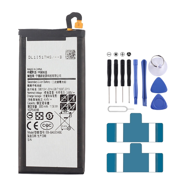 Batterie Li-ion rechargeable 3000 mAh EB-BA520ABE pour Galaxy A5 (2017), A520F, A520F/DS