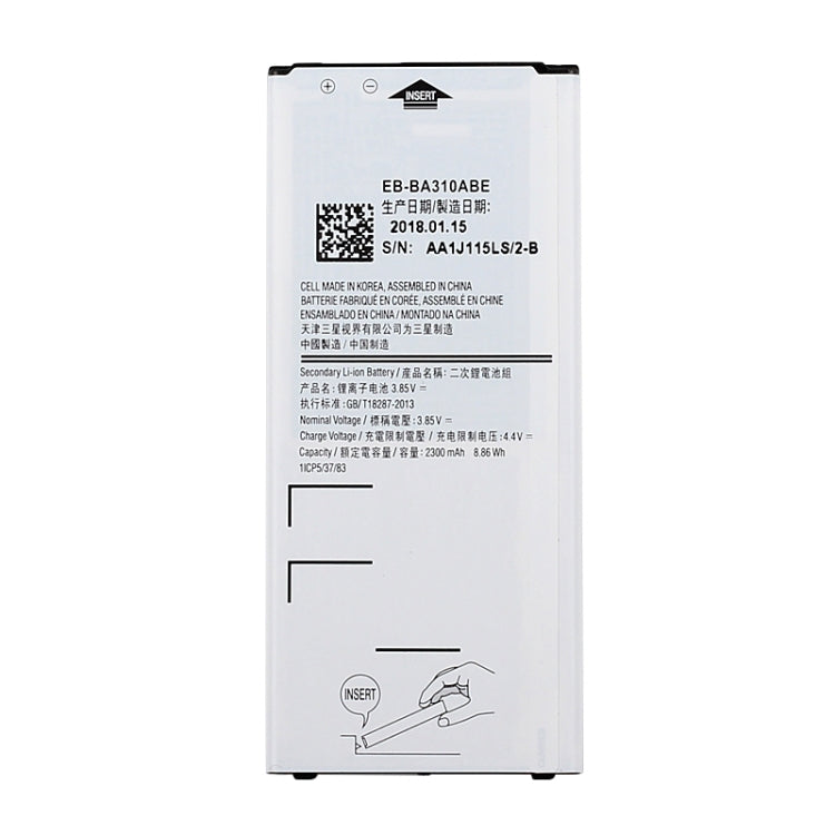 Batterie Li-ion rechargeable 2300mAh EB-BA310ABE pour Galaxy A3 (2016), A310F, A310F/DS, A310M, A310M/DS, A310Y