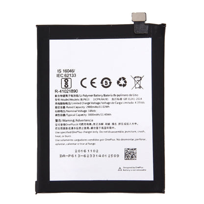 2900 mAh pour batterie Li-polymère rechargeable OnePlus 3 (version A3000)