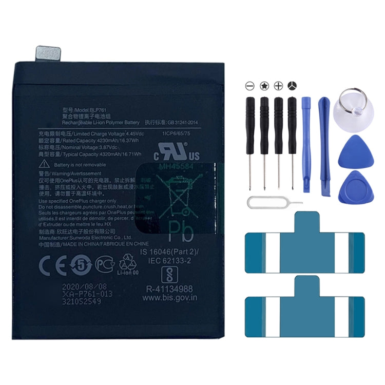 4320mAh BLP761 pour batterie polymère Li-ion OnePlus 8