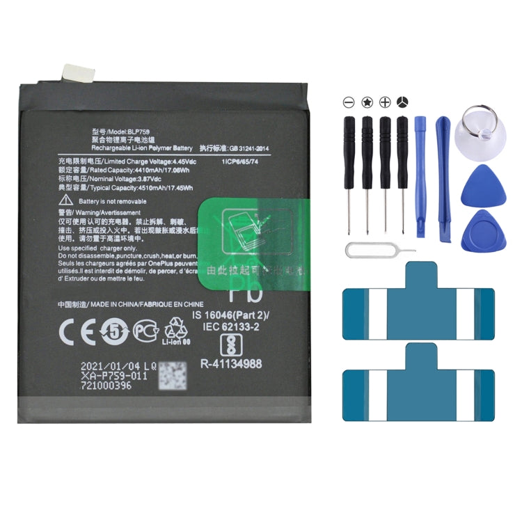 4510mAh BLP759 pour batterie polymère Li-ion OnePlus 8 Pro