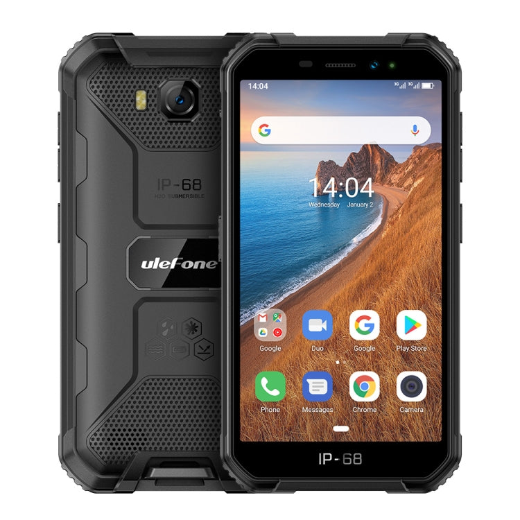 IP68/IP69K étanche à la poussière, aux chocs, identification faciale, batterie 4000 mAh, 5,0 pouces Android 9.0 MTK6580A/W Quad Core jusqu'à 1,3 GHz, réseau : 3G, Armor X6 2GB+16GB