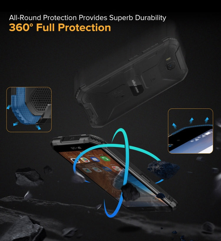 IP68/IP69K étanche à la poussière, aux chocs, identification faciale, batterie 4000 mAh, 5,0 pouces Android 9.0 MTK6580A/W Quad Core jusqu'à 1,3 GHz, réseau : 3G, Armor X6 2GB+16GB