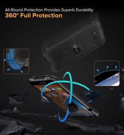 IP68/IP69K étanche à la poussière, aux chocs, identification faciale, batterie 4000 mAh, 5,0 pouces Android 9.0 MTK6580A/W Quad Core jusqu'à 1,3 GHz, réseau : 3G, Armor X6 2GB+16GB