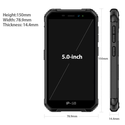 IP68/IP69K étanche à la poussière, aux chocs, identification faciale, batterie 4000 mAh, 5,0 pouces Android 9.0 MTK6580A/W Quad Core jusqu'à 1,3 GHz, réseau : 3G, Armor X6 2GB+16GB