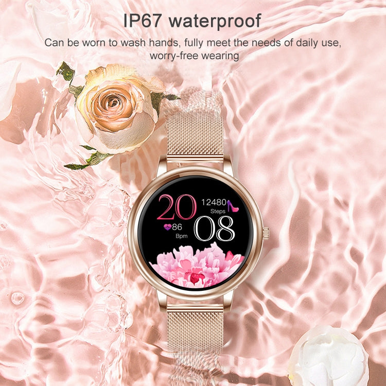 Montre intelligente étanche IP67 avec écran couleur IPS de 1,09 pouces, prise en charge de la surveillance du sommeil / surveillance de la fréquence cardiaque / surveillance de la pression artérielle / mode multisports, style: bracelet en acier        ...