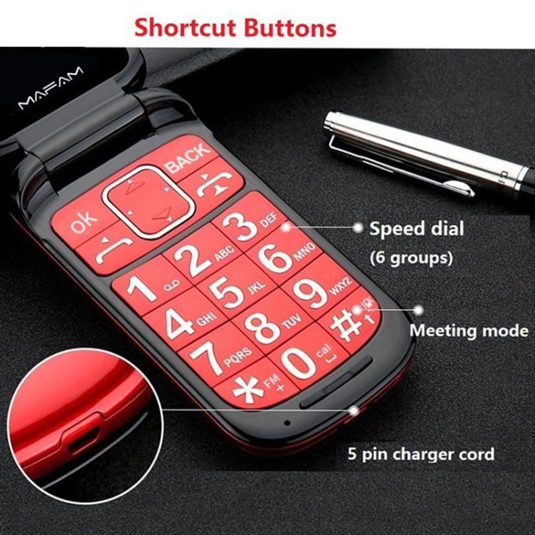 2,4 pouces, 32 Mo + 32 Mo, prise en charge FM, SOS, GSM, numéro de famille, grandes touches, double SIM, EU Plug
