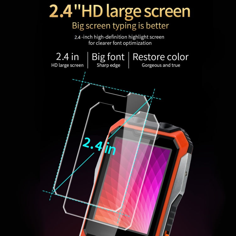 Étanche, antichoc, anti-poussière, batterie 6800 mAh, 2,4 pouces, 21 touches, Bluetooth, lampe de poche LED, FM, SOS, double SIM, réseau : 2G.