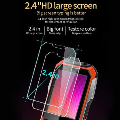 Étanche, antichoc, anti-poussière, batterie 6800 mAh, 2,4 pouces, 21 touches, Bluetooth, lampe de poche LED, FM, SOS, double SIM, réseau : 2G.
