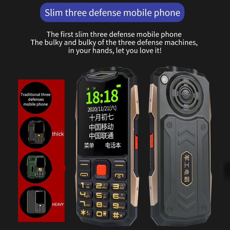 Étanche, antichoc, anti-poussière, batterie 4800 mAh, 2,4 pouces, 21 touches, Bluetooth, lampe de poche LED, FM, SOS, double SIM, réseau : 2G.