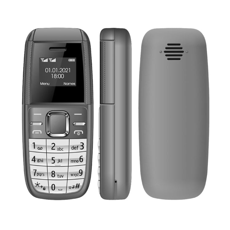 0,66 pouces, MT6261D, 21 touches, Bluetooth, musique MP3, double SIM, réseau : 2G