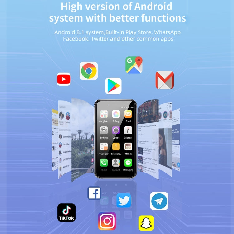 3,0 pouces Android 8.1 MTK6580 Quad Core 1,3 GHz, réseau : 3G, double SIM, version mondiale avec Google Play