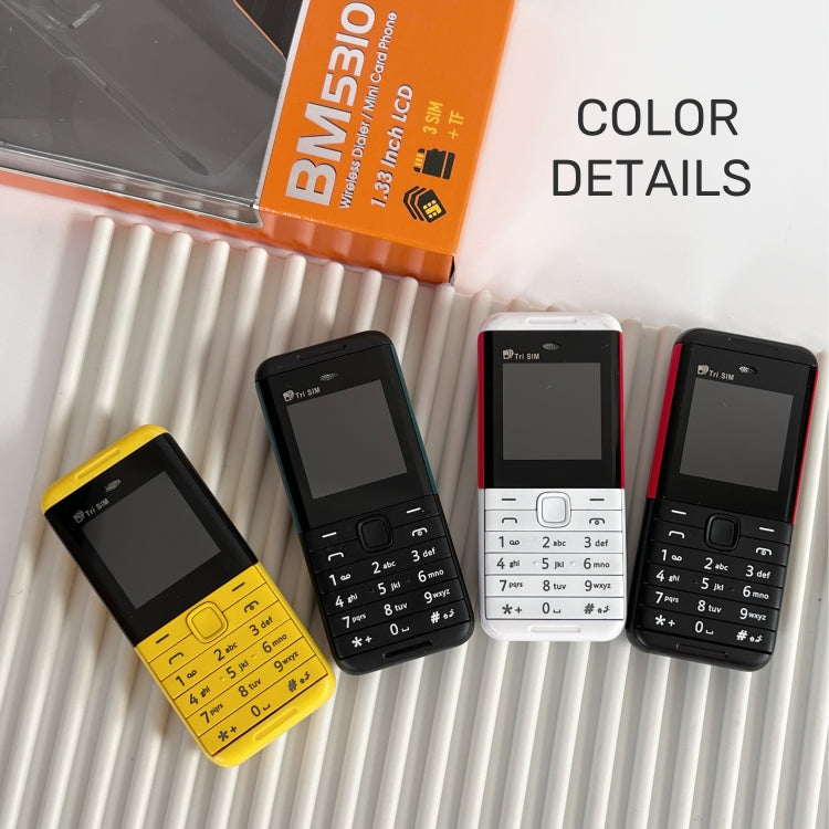 1,33 pouces, MTK6261D, 21 touches, prise en charge Bluetooth, FM, Magic Sound, enregistrement automatique des appels, GSM, Triple SIM, English Key