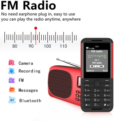 1,33 pouces, MTK6261D, 21 touches, prise en charge Bluetooth, FM, Magic Sound, enregistrement automatique des appels, GSM, Triple SIM, English Key