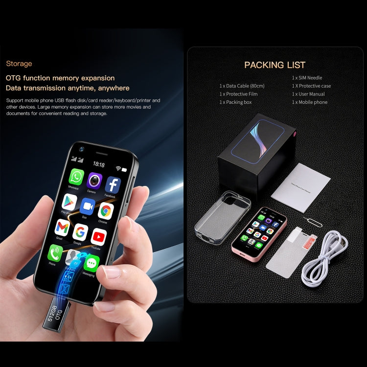 Reconnaissance faciale, 3,0 pouces Android 10.0 MTK6750 Octa Core, Bluetooth, WiFi, FM, OTG, Réseau : 4G, Double SIM, Prise en charge de Google Play, 2GB+16GB