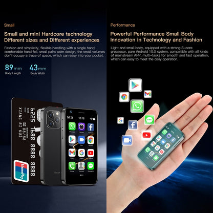 Reconnaissance faciale, 3,0 pouces Android 10.0 MTK6750 Octa Core, Bluetooth, WiFi, FM, OTG, Réseau : 4G, Double SIM, Prise en charge de Google Play, 2GB+16GB