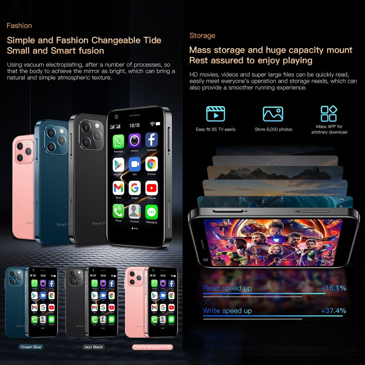 Reconnaissance faciale, 3,0 pouces Android 10.0 MTK6750 Octa Core, Bluetooth, WiFi, FM, OTG, Réseau : 4G, Double SIM, Prise en charge de Google Play, 2GB+16GB