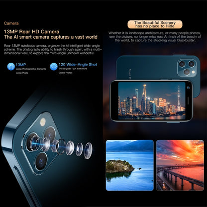 Reconnaissance faciale, 3,0 pouces Android 10.0 MTK6750 Octa Core, Bluetooth, WiFi, FM, OTG, Réseau : 4G, Double SIM, Prise en charge de Google Play, 2GB+16GB