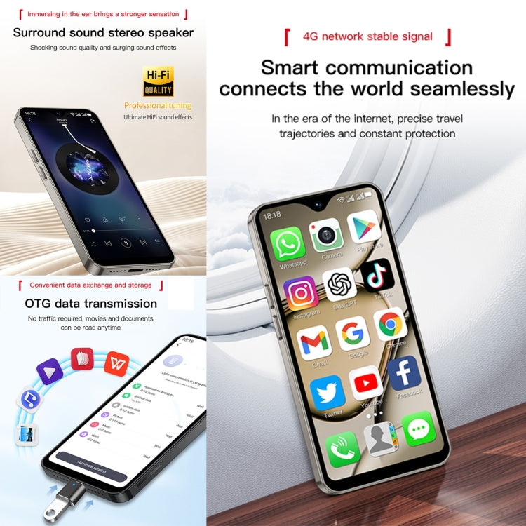 SOYES XS18 Pro Max, 2 Go + 16 Go, Face ID, 4,3 pouces Android 8.1 MTK6737A Quad Core, Réseau : 4G, OTG, Double SIM, XS18 Pro Max