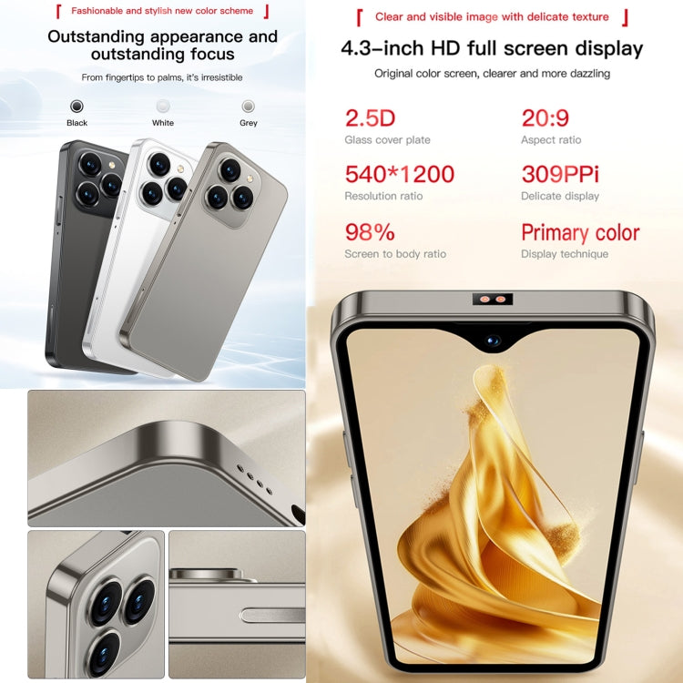 SOYES XS18 Pro Max, 2 Go + 16 Go, Face ID, 4,3 pouces Android 8.1 MTK6737A Quad Core, Réseau : 4G, OTG, Double SIM, XS18 Pro Max