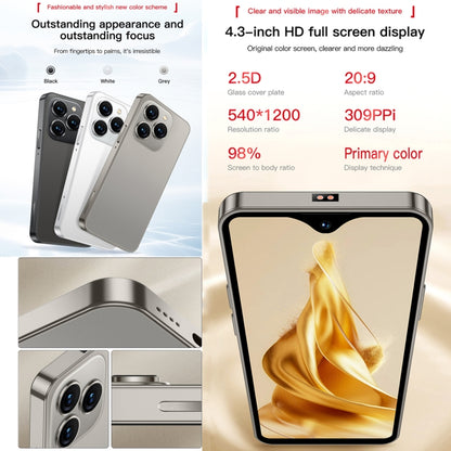 SOYES XS18 Pro Max, 2 Go + 16 Go, Face ID, 4,3 pouces Android 8.1 MTK6737A Quad Core, Réseau : 4G, OTG, Double SIM, XS18 Pro Max