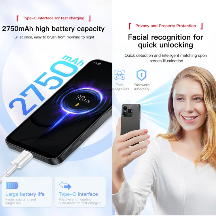 SOYES XS18 Pro Max, 2 Go + 16 Go, Face ID, 4,3 pouces Android 8.1 MTK6737A Quad Core, Réseau : 4G, OTG, Double SIM, XS18 Pro Max