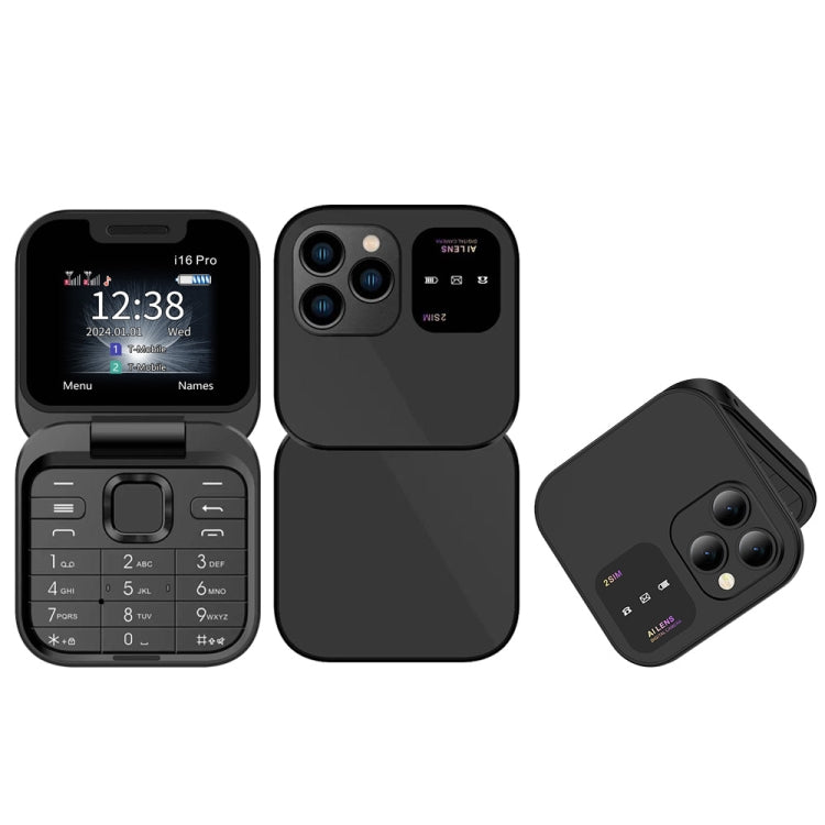 Téléphone à clapet mini SERVO i16 Pro, 1,77 pouces, MTK6261D, 23 touches, prise en charge Bluetooth, FM, Magic Sound, numérotation rapide, GSM, double SIM