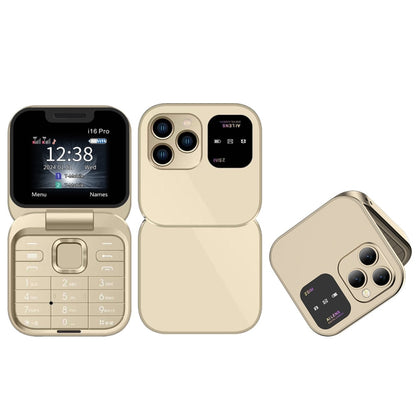 Téléphone à clapet mini SERVO i16 Pro, 1,77 pouces, MTK6261D, 23 touches, prise en charge Bluetooth, FM, Magic Sound, numérotation rapide, GSM, double SIM