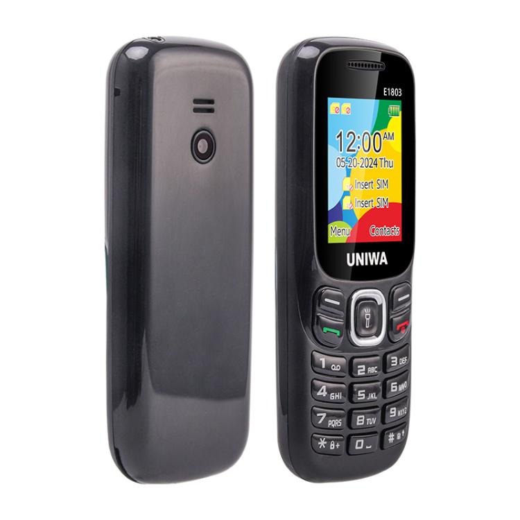 Téléphone à clavier pour personnes âgées UNIWA E1803, 1,77 pouces SC6531E, lampe de poche LED, 21 touches, réseau : 2G, prise UE